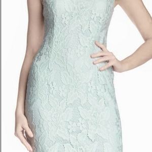 Adrianna Papell pale mint green sleeveless lace stretch cocktail dress Size 2